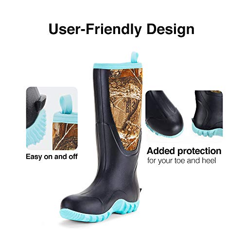 TIDEWE Rubber Boots for Women MultiSeason, Waterproof Rain Boots with