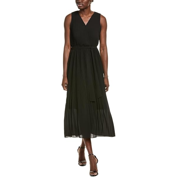 Robe Sans Manches Tahari Taille 4 – Plissée à La Taille – Couleur Rouge – Occasion Très Bon état