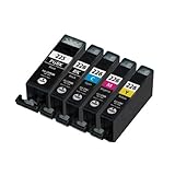 HI-VISION® 5 Pack Compatible Canon PGI-225 CLI-226 Ink Cartridge Replacement (Large Black,Black,Cyan,Yellow,Magenta) for PIXMA iP4820,iX6520,MG5320,MG5120,MG6120 Wireless,MG8120,MX892,MG6220