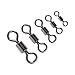 200PCS Fishing Connector, Rolling Bucket Swivels Stainless Steel Black Nickel, Connector Fishing Accessories #2#4#6#8#10