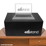 Standing Desk Work Station for your PC, Laptop, Monitor, KeyBoard and Mouse -Foldable, Portable, Affordable, Light Weight, Strong, & Comfortable (Medium, Black - Industrial Grade Cardboard)