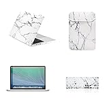 TOP CASE 4 in 1 Bundle - Retina 13-Inch Marble Pattern Rubberized Hard Case + Sleeve Bag + Keyboard Cover + Screen Protector for MacBook Pro 13
