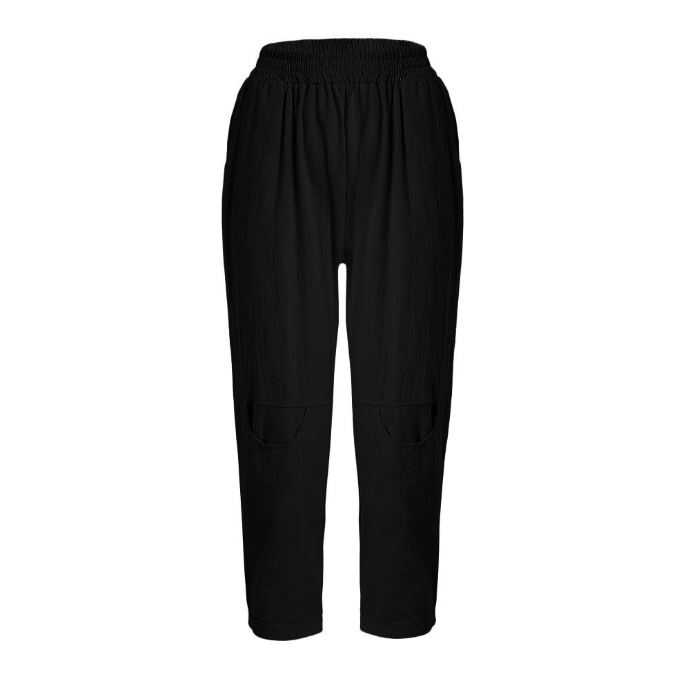 Amazon.com: Comfy Stretch Pantalon Womens Patchwork Harem ...