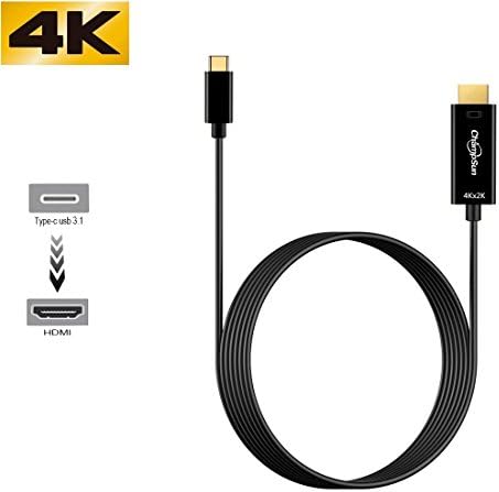 ChampSun USB-C to HDMI, 6 Feet Type C to HDMI 4K Cable,Thunderbolt 3 compatible, DP Alt Mode, for MacBook/Macbook Pro 2017/Google Chrome book/Lenovo ThinkPad T470/Smartphone Samsung Galaxy S8/S8 Plus