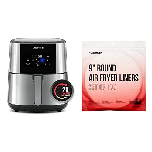 CHEFMAN Large Air Fryer Max XL 8 Qt, Healthy Cooking & Shake Reminder & Disposable Air Fryer