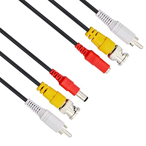 BNC, RCA, DC CCTV Cable - All-in-One Video Audio Power Cord, Coaxial Extension Wire for Surveillance DVR CCTV Security Systems, Connector Options (BNC Female, RCA Male, DC 2.1mm Male to Female) 5m
