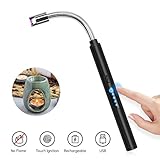 AMIGIK Lichtbogen Feuerzeug USB Aufladbar, Lang Elektro Feuerzeuge, Touchscreen 