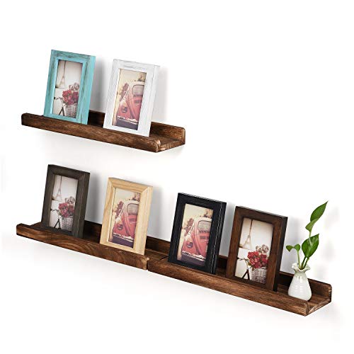 Emfogo Picture Ledge Shelf Rustic Wood Floating Shelves for Display 16.9 inch Set of 3 - Thumbnail 3