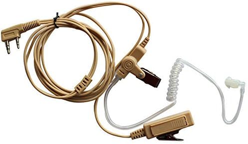 Marvogo 2-pin Earpiece Headset Mic for Kenwood ProTalk XLS TK Two Way Radio TYT HYT puxing Linton Wouxun Quansheng FDC baofeng Walkie Talkie Security Door Supervisor (Beige Flesh Color)