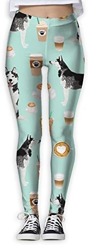 Siberian Husky Like Coffee Women's Fashion Yoga Pants High Waist Fitness Quick Dry Yoga Gym Pants Yoga Leggings Workout Capris