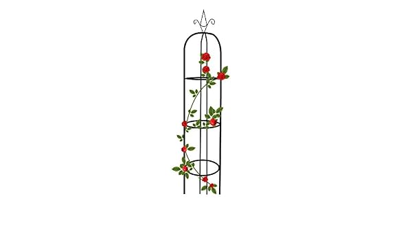 ecotrellis, Pilar enrejado, Negro, 15 cm de diámetro, 75 cm de ...