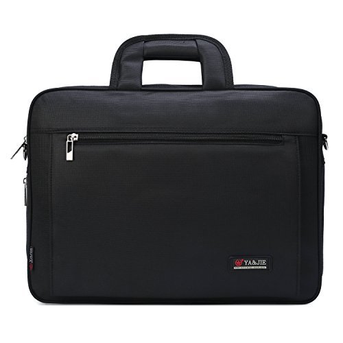 Borsa del computer portatile da 15.6 pollici Scomparti multipli Borsa da lavoro a tracolla impermeabile per tablet-Nero 1