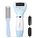 Ovonni Electric Foot Callus Remover with Manual Foot File Rasp - Battery Operated Pedicure Shaver for Removing Dead, Hard, Cracked Skin with 3 Interchangeable Rollers and 2 Speeds