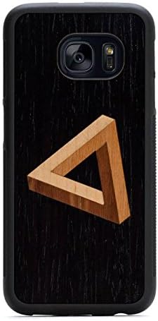Galaxy S7 Penrose Triangle Inlay Wood Traveler Case by Carved, Unique Real Wooden Phone Cover (Rubber Bumper, Fits Samsung Galaxy S7)