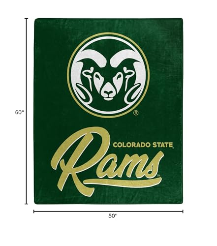 Northwest NCAA Colorado State Rams Unisex-Adult Raschel Throw Blanket, 50 x 60, Signature