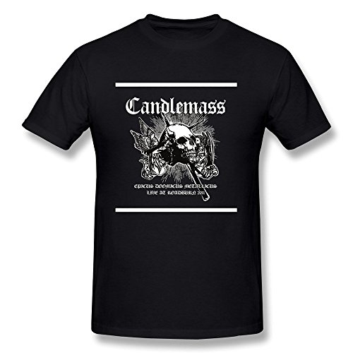 FENGTING Men's Candlemass Band Doom Metal T-shirt L Black Tee