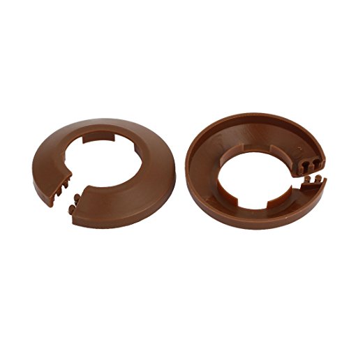 uxcell 32mm Plastic Wall Flange Radiator Water Pipe Cover Collar Brown 4pcs