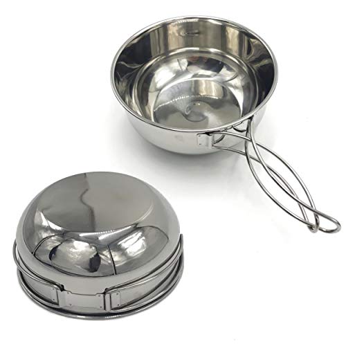 image for A Yue Stainless Steel Bowl Set of 4 with Mesh Bag, Portable for Outdoo