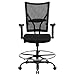 Flash Furniture HERCULES Series Big & Tall 400 lb. Rated Black Mesh Ergonomic Drafting Chair with Adjustable Arms