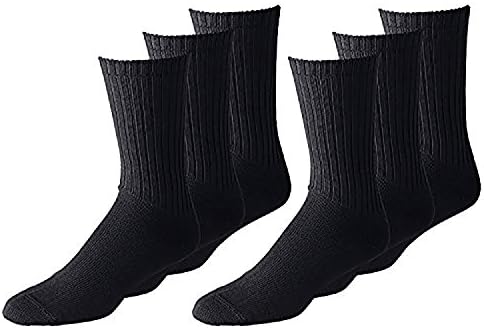Men's Classic Crew Socks Shoe Size 6 to 12 in Black and White - Bulk Wholesale Packs