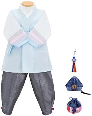 Skyroad TM Korean Traditional Hanbok Set For Baby Through Boy (Made In Korea) (Hanbok 2-Size Chart In Pics For Details)
