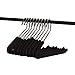 Spring Fever Open Ended Non Slip Sponge Padded Pants Hangers - Chrome Plating Foam Heavy Duty Space Saving Black 10