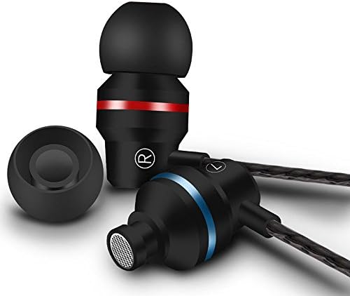 Earbuds, LEYOUDY In-ear Earphones Metal Noise Cancelling Stereo Headset Built in Mic 3.5mm Audio Jack Headphones (Black)