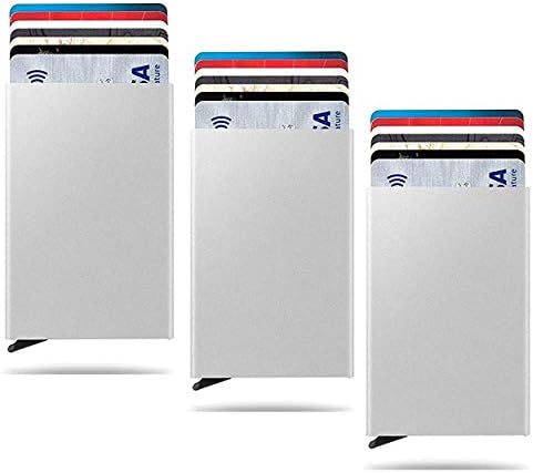 SNDIA RFID Credit Card Holder Pop Up Blocking Security Slim Wallet Case for Men and Women (Pack of 3)