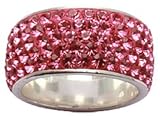 rhodium ring with CZ crystals by GlitZ JewelZ - 5 rows of crytals - Size 8.0