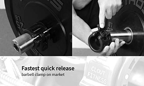 Clout Fitness Quick Release Pair of Locking 2" Olympic Size Barbell Clamp Collar Great for Pro Crossfit Training (Orange)