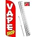VAPE SHOP (Red/White) Windless Feather Banner Flag Kit (Flag, Pole, & Ground Mt) primary