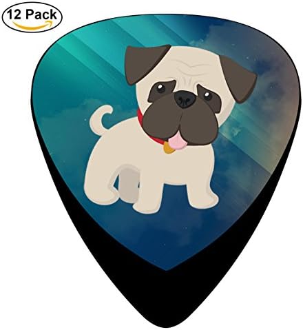 STREMUSIC Cartoon Pug Celluloid Electric Guitar Picks 12-pack Plectrums For Bass Music Tool
