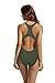 zeraca Women's Plus Size Retro High Cut Athletic One Piece Swimsuit Bathing Suit (XL18, Olive)