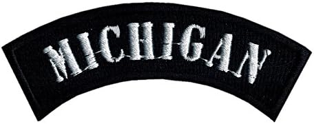 Michigan State Rocker/biker 4 Inch Width Diy Embroidered Iron on / Sew on Patch #S22
