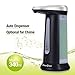 GooQee Automatic Touchless Countertop Liquid Soap Dispenser with IR Sensor - Remain Visible Window - Waterproof Base for Kitchen Bathroom Sanitizer Shampoo Lotion – Chime Optional (Black 12oz/340ml)