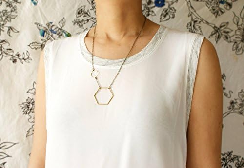 Hexagon statement necklace, honeycomb necklace, hexagon molecular necklace, gift for chemist