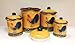 ACK Tuscany Sunshine Country Rooster Ceramic Hand Painted Canisters with Lid, Set of 4, Kitchen Storage Jar, Food Storage Container, Airtight Storage Container With Rubber Seal