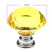 Cabinet Knobs,YIFAN 10Pcs 30mm Crystal Glass Diamond Shape Cabinet Knobs Cupboard Drawer Pull Handles - Yellow