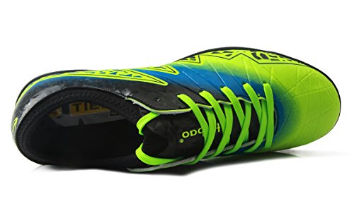 T&B Turf Soccer Shoes Kids Football Trainers Firm Ground Green/Black No.77030-Lv-30-12.5US