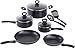 WearEver A801SA Comfort Grip Nonstick Oven Safe Dishwasher Safe PFOA Free Set Cookware, 10-Piece, Black