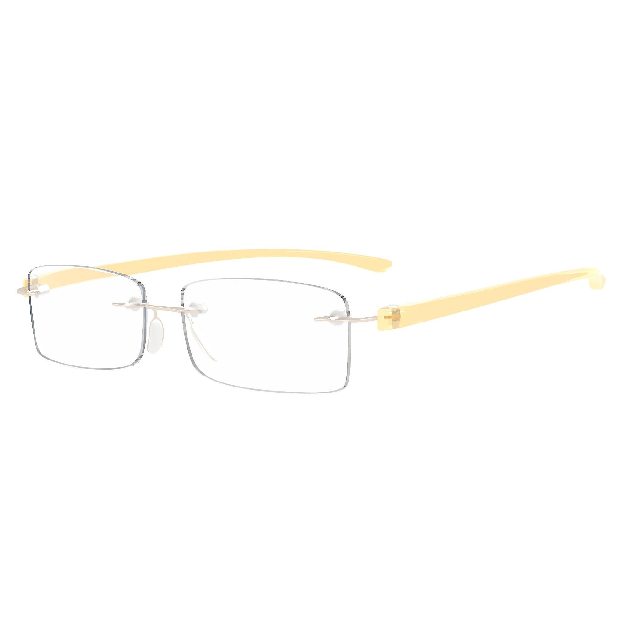 Eyekepper Small Lenes Rimless Reading Glasses Women - Frameless Reader Eyeglasses for Men Reading with Yellow Arms +2.25 — image 1