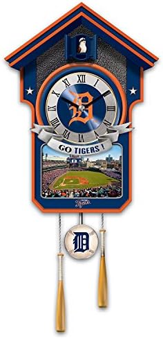 MLB-Licensed Detroit Tigers Cuckoo Wall Clock Featuring Bird With Baseball Cap And Team Logo by The Bradford Exchange