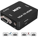 VGA to HDMI, GANA 1080P Full HD Mini VGA to HDMI Audio Video Converter Adapter Box with USB Cable and 3.5mm Audio Port Cable Support HDTV for PC Laptop Display Computer Mac Projector (Black)