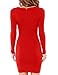 Haola Women's Sexy Casual Long Sleeve Short Dress Mini Dress S Red