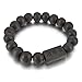 INBLUE 2PCS 11mm Wood Bracelet Link Wrist Tibetan Buddhist Beads Prayer Mala Amulet Coin Set Elastic