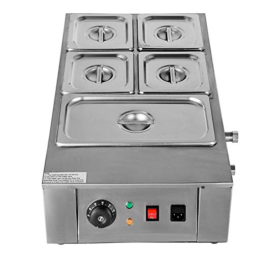 ALDKitchen Chocolate Melting Machine & Warming with Five Tanks | Stainless Steel 110V Choco Melter for Home or Bakery Use with Manual Control (5 Tanks) (5 Tanks)