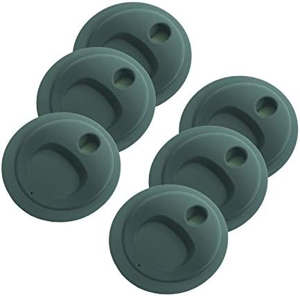 Reusable Food Grade and BPA Free Silicone Circulr Straw Hole Coffee Juice Drinking Sip Lid for Mason, Ball, Canning Jars (Wide Mouth, Grey) 6 Pack