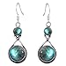Genuine Round Shape Labradorite Dangle Earrings 925 Silver Plated Handmade Fashion Jewelry For Women