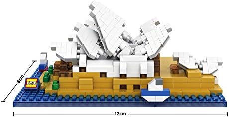 Micro Brickland Mini-Sized, Sydney Opera House, 3-D Model Small Size Building Brick Set (520 Pieces)