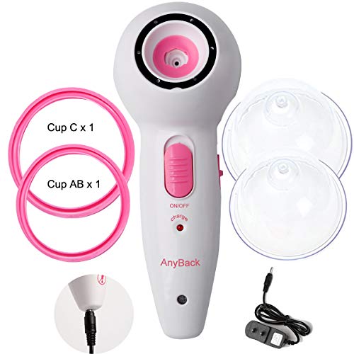 Electric Breast Enhancement Enlargement Massagers Liposuction Vacuum Cup Massage Tools, Chest Gain Cupping with AB C 2 Cups for Women AnyBack
